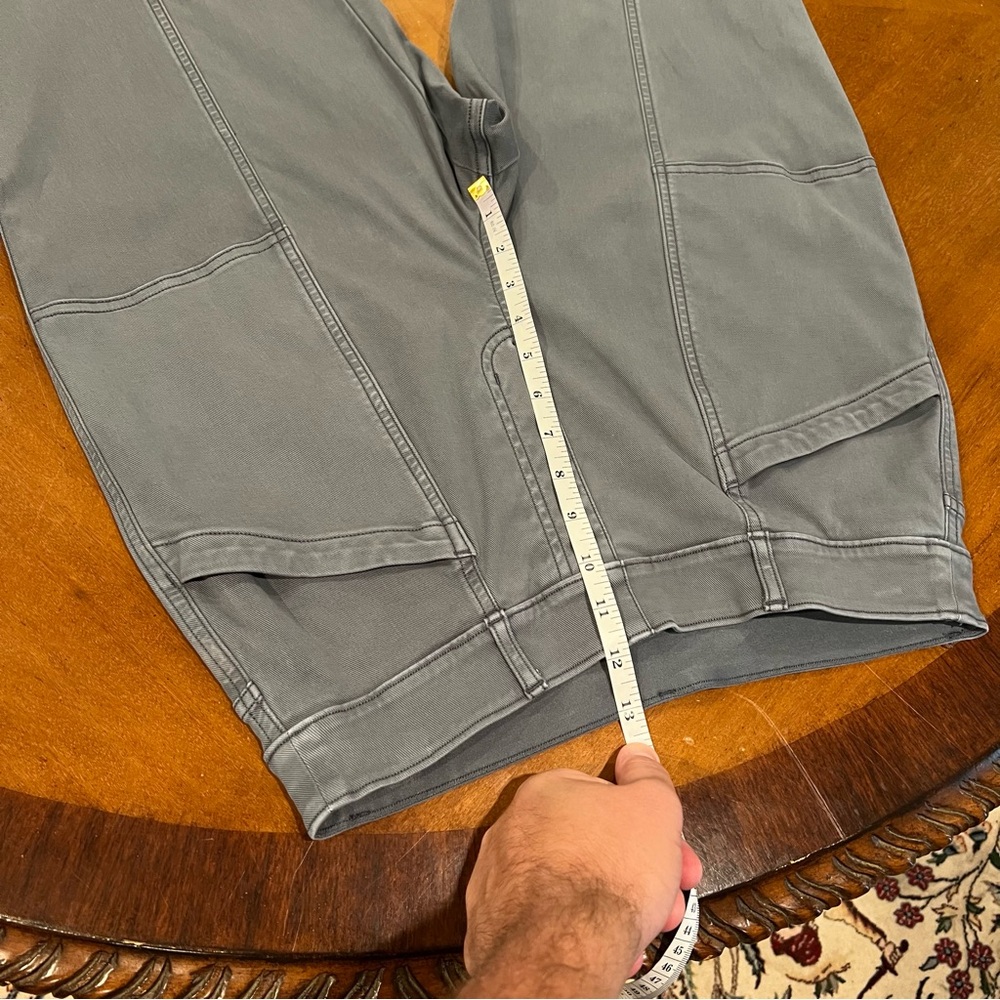 SPANX Stretch Twill Straight Leg Pant Hazy Blue Gray Large Pull On Relaxed - Picture 14 of 16